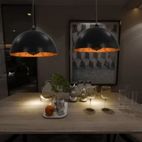 Ceiling lamps 2 pcs black and gold hemispherical 40 cm E27 by vidaXL, Lamps - Ref: Foro24-50876, Price: 94,28 €, Discount: %
