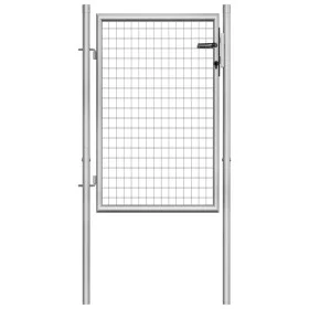 Galvanized silver steel garden gate 105x150 cm by vidaXL, garden gates - Ref: Foro24-144756, Price: 169,97 €, Discount: %