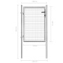 Puerta de jardín acero galvanizado plateado 105x150 cm de vidaXL, Puertas de jardín - Ref: Foro24-144756, Precio: 157,81 €, D...