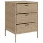 Armario de almacenaje de jardín ratán PE beige 55x59x80 cm de , Cajas de almacenaje para exteriores - Ref: Foro24-365554, Pre...