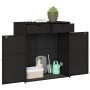 Armario de almacenaje de jardín ratán PE negro 105x55x113 cm de , Cajas de almacenaje para exteriores - Ref: Foro24-365563, P...