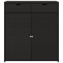 Armario de almacenaje de jardín ratán PE negro 105x55x113 cm de , Cajas de almacenaje para exteriores - Ref: Foro24-365563, P...