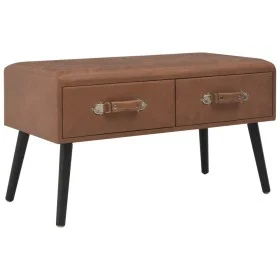 Mesa de centro de cuero sintético marrón oscuro 80x40x46 cm de vidaXL, Mesas de centro - Ref: Foro24-247544, Precio: 67,00 €,...