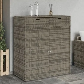 Armario de almacenaje de jardín ratán PE gris 105x55x113 cm by , Outdoor storage boxes - Ref: Foro24-365565, Price: 205,58 €,...