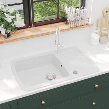 Küchenspüle aus Granit mit weißer Schüssel von vidaXL, Sinkt - Ref: Foro24-144853, Preis: 199,23 €, Rabatt: %