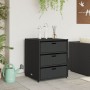 Armario de almacenaje de jardín ratán PE negro 55x59x69 cm de , Cajas de almacenaje para exteriores - Ref: Foro24-365555, Pre...