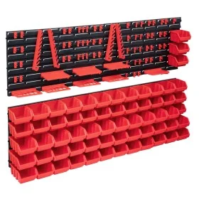 Aufbewahrungsbox-Set, 141 Stück, rot/schwarze Wandpaneele von , Werkzeugschränke - Ref: Foro24-150814, Preis: 88,08 €, Rabatt: %