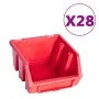 Kit de cajas de almacenaje 141 pzas paneles de pared rojo/negro de , Armarios para herramientas - Ref: Foro24-150814, Precio:...