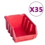 Kit de cajas de almacenaje 141 pzas paneles de pared rojo/negro de , Armarios para herramientas - Ref: Foro24-150814, Precio:...
