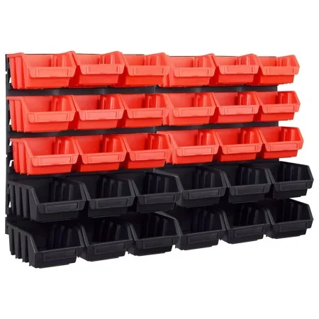 Storage box kit 32 pcs red/black wall panels by , Tool cabinets - Ref: Foro24-146281, Price: 34,99 €, Discount: %