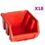 Storage box kit 32 pcs red/black wall panels by , Tool cabinets - Ref: Foro24-146281, Price: 34,99 €, Discount: %