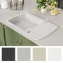 Fregadero de cocina de granito con un seno blanco de vidaXL, Fregaderos - Ref: Foro24-144853, Precio: 199,23 €, Descuento: %