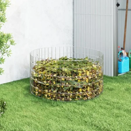 Compostador de jardín acero galvanizado Ø100x50 cm de , Compostadores - Ref: Foro24-3115943, Precio: 47,58 €, Descuento: %