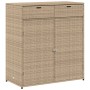 Armario de almacenaje de jardín ratán PE beige 105x55x113 cm de , Cajas de almacenaje para exteriores - Ref: Foro24-365566, P...