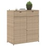 Armario de almacenaje de jardín ratán PE beige 105x55x113 cm de , Cajas de almacenaje para exteriores - Ref: Foro24-365566, P...