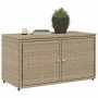 Armario de almacenaje de jardín ratán PE beige 110x55x60,5 cm de , Cajas de almacenaje para exteriores - Ref: Foro24-365570, ...