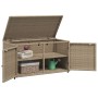 Armario de almacenaje de jardín ratán PE beige 110x55x60,5 cm de , Cajas de almacenaje para exteriores - Ref: Foro24-365570, ...