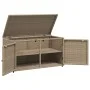Armario de almacenaje de jardín ratán PE beige 110x55x60,5 cm de , Cajas de almacenaje para exteriores - Ref: Foro24-365570, ...