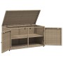 Armario de almacenaje de jardín ratán PE beige 110x55x60,5 cm de , Cajas de almacenaje para exteriores - Ref: Foro24-365570, ...
