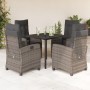 Set comedor de jardín 5 piezas con cojines ratán sintético gris en Conjuntos de jardín | Comprar online en Foru.es