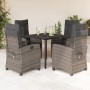 Set comedor de jardín 5 piezas con cojines ratán sintético gris en Conjuntos de jardín | Comprar online en Foru.es