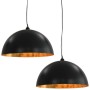 Lámparas de techo 2 uds semiesféricas negro y dorado 50 cm E27 de vidaXL, Lámparas - Ref: Foro24-50877, Precio: 170,39 €, Des...
