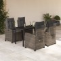 Set comedor de jardín 5 piezas con cojines ratán sintético gris en Conjuntos de jardín | Comprar online en Foru.es