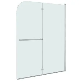 Folding shower screen 2 panels ESG 95x140 cm by vidaXL, shower doors - Ref: Foro24-144678, Price: 136,52 €, Discount: %