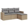 Juego de sofás jardín con cojines 4 pzas ratán sintético beige de , Conjuntos de jardín - Ref: Foro24-3218859, Precio: 244,69...