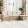 Juego de sofás jardín con cojines 5 pzas ratán sintético beige de , Conjuntos de jardín - Ref: Foro24-3218878, Precio: 312,98...