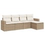 Juego de sofás jardín con cojines 5 pzas ratán sintético beige de , Conjuntos de jardín - Ref: Foro24-3218878, Precio: 312,98...