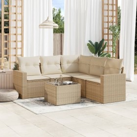 Juego de sofás jardín con cojines 6 pzas ratán sintético beige de , Conjuntos de jardín - Ref: Foro24-3218948, Precio: 404,24...