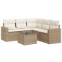 Juego de sofás jardín con cojines 6 pzas ratán sintético beige de , Conjuntos de jardín - Ref: Foro24-3218948, Precio: 404,24...