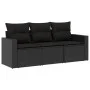 Garden sofa set with 3-piece black synthetic rattan cushions by , Modular outdoor sofas - Ref: Foro24-3250992, Price: 236,85 ...