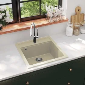 Fregadero de cocina de granito con un seno beige de vidaXL, Fregaderos - Ref: Foro24-144856, Precio: 172,00 €, Descuento: %