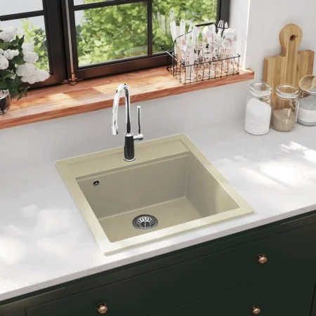 Küchenspüle aus Granit mit beigem Becken von vidaXL, Sinkt - Ref: Foro24-144856, Preis: 172,00 €, Rabatt: %