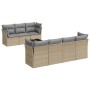 Juego de sofás de jardín con cojines beige 8 pzas ratán PE de , Conjuntos de jardín - Ref: Foro24-3249118, Precio: 508,45 €, ...