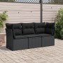 Set de sofás de jardín con cojines 3 pzas ratán sintético negro de , Conjuntos de jardín - Ref: Foro24-3249044, Precio: 224,6...