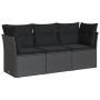 Set de sofás de jardín con cojines 3 pzas ratán sintético negro de , Conjuntos de jardín - Ref: Foro24-3249044, Precio: 224,6...