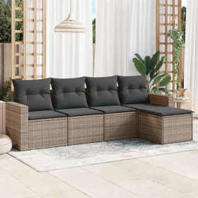 Juego de sofás jardín con cojines 5 pzas ratán sintético gris de , Conjuntos de jardín - Ref: Foro24-3218880, Precio: 286,04 ...