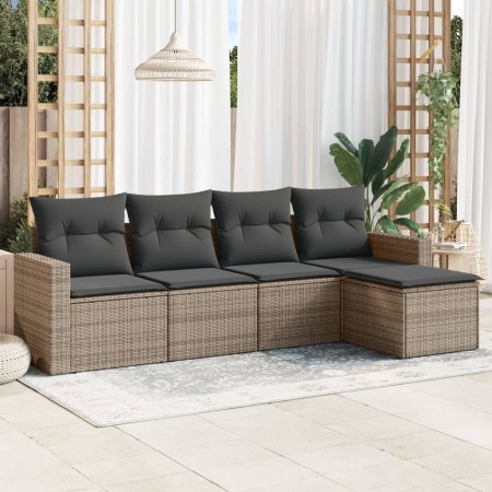 Juego de sofás jardín con cojines 5 pzas ratán sintético gris de , Conjuntos de jardín - Ref: Foro24-3218880, Precio: 286,04 ...