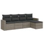 Juego de sofás jardín con cojines 5 pzas ratán sintético gris de , Conjuntos de jardín - Ref: Foro24-3218880, Precio: 286,04 ...