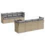 Set de sofás de jardín 9 pzas con cojines ratán sintético beige de , Conjuntos de jardín - Ref: Foro24-3249148, Precio: 591,4...