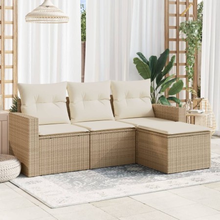 Juego de sofás jardín con cojines 4 pzas ratán sintético beige de , Conjuntos de jardín - Ref: Foro24-3218858, Precio: 257,80...