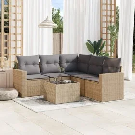 Juego de sofás jardín con cojines 6 pzas ratán sintético beige de , Conjuntos de jardín - Ref: Foro24-3218949, Precio: 375,68...
