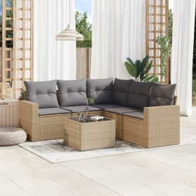 Juego de sofás jardín con cojines 6 pzas ratán sintético beige de , Conjuntos de jardín - Ref: Foro24-3218949, Precio: 382,95...
