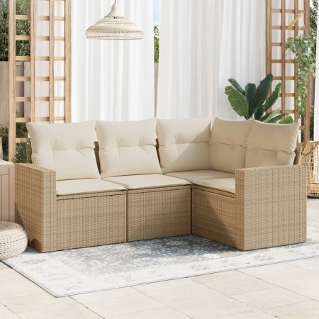Juego de sofás jardín con cojines 4 pzas ratán sintético beige de , Conjuntos de jardín - Ref: Foro24-3218898, Precio: 300,47...