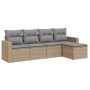 Juego de sofás jardín con cojines 5 pzas ratán sintético beige de , Conjuntos de jardín - Ref: Foro24-3218879, Precio: 295,05...
