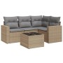 Juego de sofás jardín con cojines 5 pzas ratán sintético beige de , Conjuntos de jardín - Ref: Foro24-3218909, Precio: 329,53...