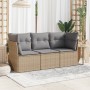 Juego de sofás de jardín con cojines beige 3 pzas ratán PE de , Conjuntos de jardín - Ref: Foro24-3249048, Precio: 212,14 €, ...